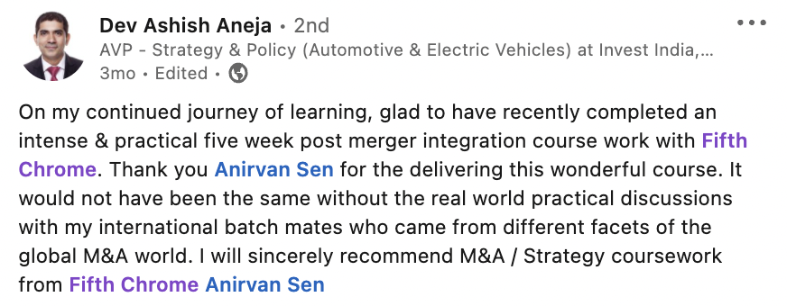 5th-Chrome-Ultimate-MnA-Integration-Dev-Ashish-Aneja M&A Integration