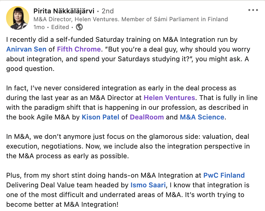 5th-Chrome-Ultimate-MnA-Integration-Pirita-Nakkalajarvi M&A INTEGRATION CONFIDENTLY