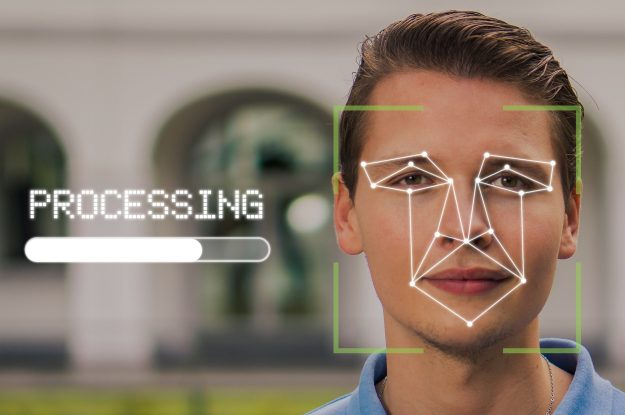Facial recognition-style analysis of a candidate, symbolizing a new approach to executive hiring that prioritizes strategic thinking and execution ability over resumes and interviews.
