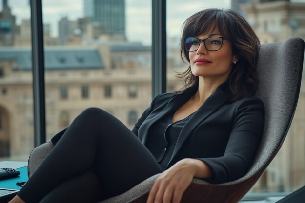 Confident CEO in modern office, representing 'The CEO Ladder: 8 Untold Stages of Business Leadership'