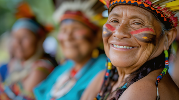 Indigenous women in traditional attire symbolizing the shared wisdom, continuity, and community spirit that represent tribal knowledge — the company’s secret weapon that can shoot itself.