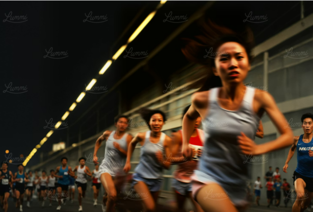 Integration Isn’t an IMO: Why M&A Mistakes Activity for Value — a group of runners sprinting forward with heavy motion blur, symbolizing speed, busyness, and the risk of mistaking movement for real progress in post-merger integration.