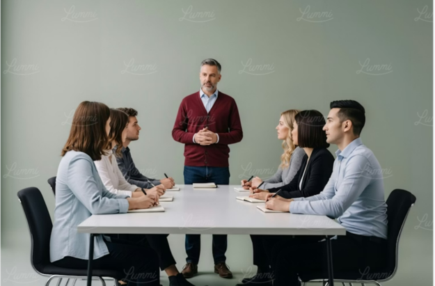 Leadership team meeting around a boardroom table, illustrating 'The Five Things Leadership Due Diligence Must Assess in M&A'.