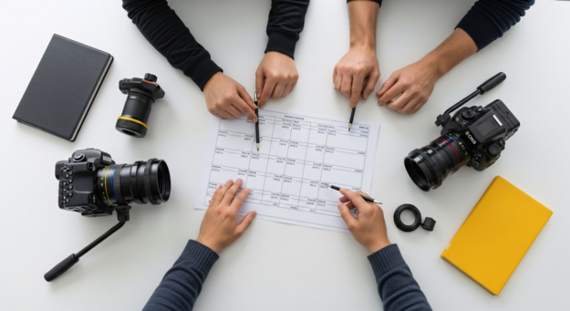 Executives jointly reviewing a strategy document — The 90-Day Enterprise: The Most Important Strategic Shift of the New Era.